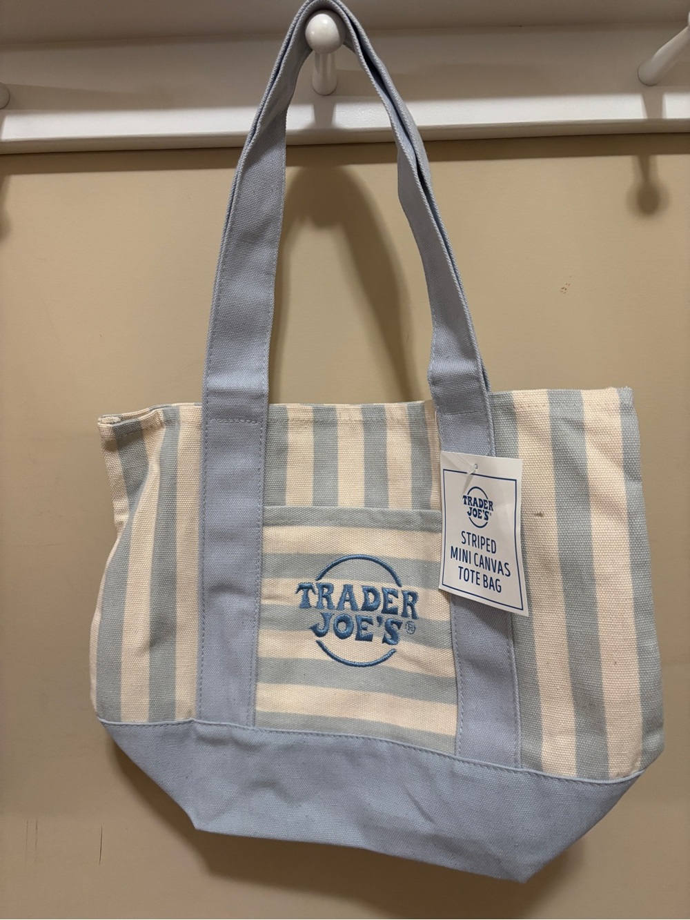 Trader Joe’s Mini Canvas Tote Bag - Light Blue NEW 2026 Limited Edition NWT
